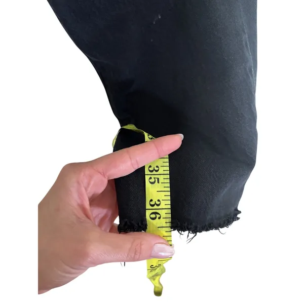 Levi's Black Denim Jeans W25 L30 Button Fly Raw Hem - Image 6
