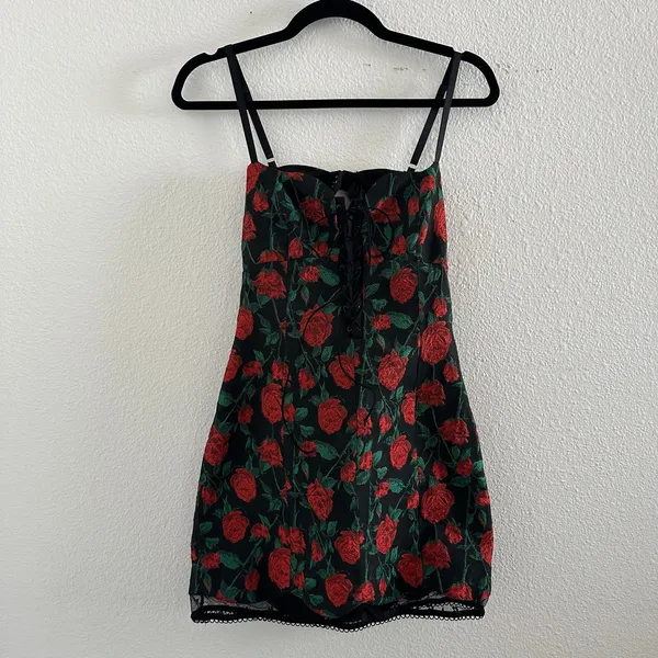 For Love and Lemons Victoria's Secret Floral Viviene Corset Mini Dress Medium - Image 2