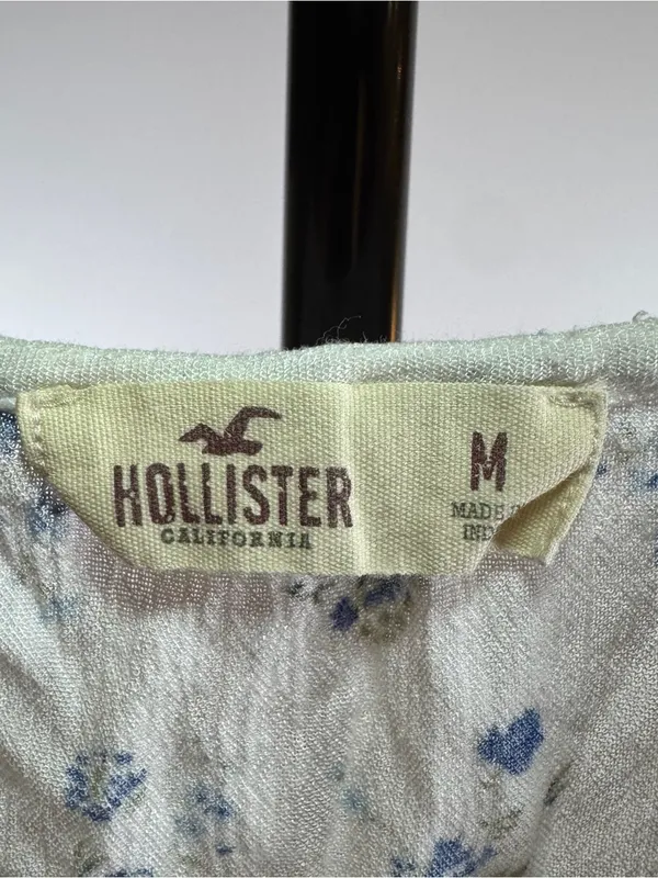 Hollister Floral Tie-Front Button Up Down Blouse Size Medium M Summer Boho - Image 2