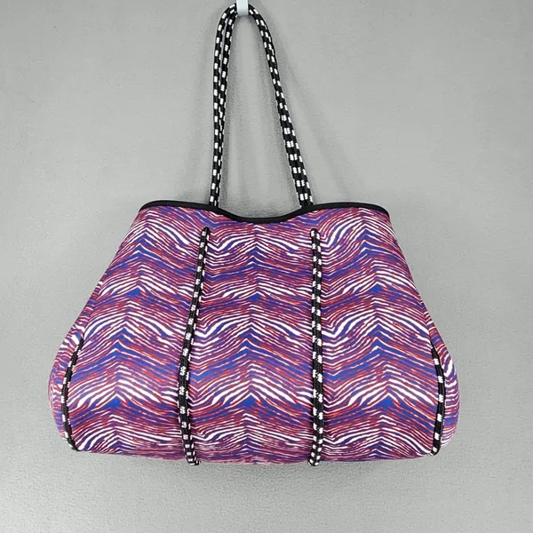 Zubaz Tote Bag Blue Red White Buffalo Bills Zebra Print Neoprene Gameday Large - Image 2