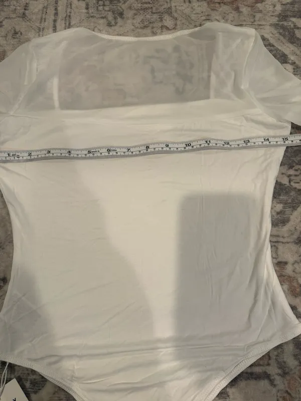 Sheer Mesh White bodysuit Size M - Image 6