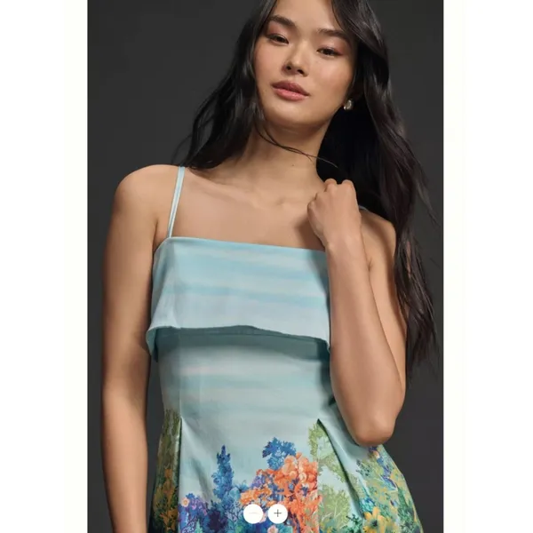 By Anthropologie Sleeveless Foldover Knee-Length Dress - Image 3