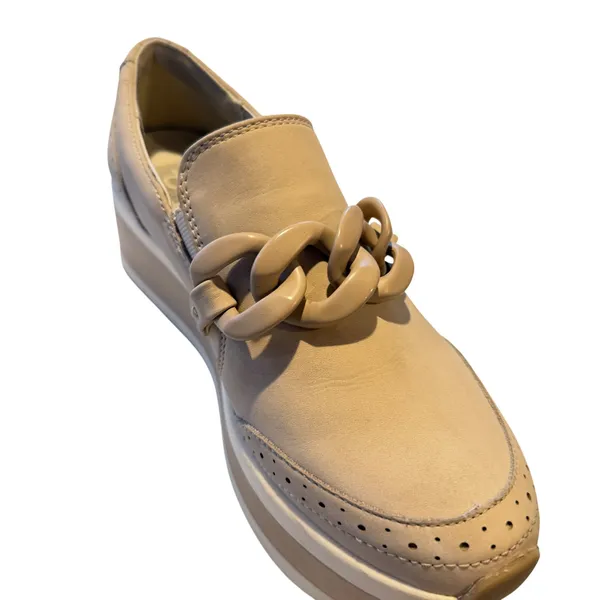 Dolce Vita Nude Beige Platform Chain Loafers Womens 7.5 Wingtip Chunky Shoe - Image 4