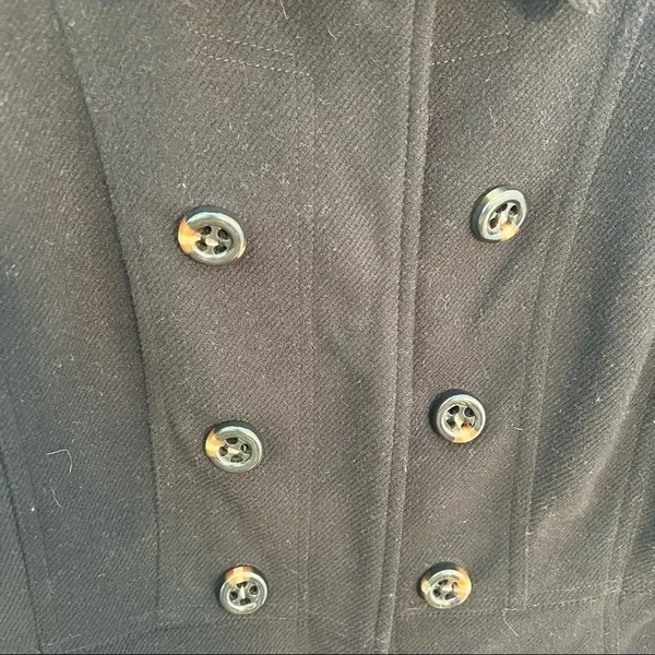 Maralyn & Me Women's Size Medium Double Breasted‎ Peacoat Black Military Lined - Image 7