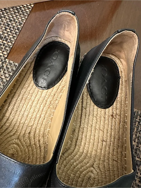 Coach Black Espadrille Slip-On Flats - Image 3