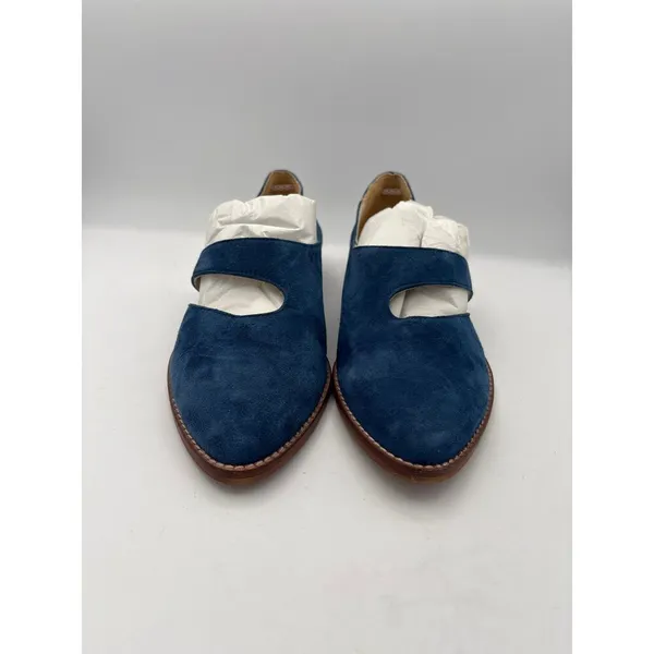 Women’s Anthropologie Size EU 39 Blue Suede Flats - Image 2