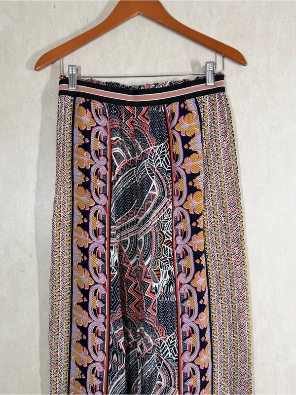 Maeve By Anthropologie Rooibos Cropped Wide Leg Pants Boho in Geometric Floral S - Image 6