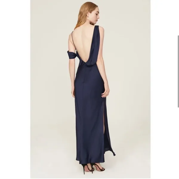 Fame & Partners Francoise Size 6 Satin Effect Maxi Dress - Image 8