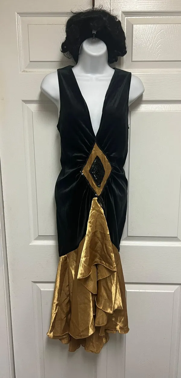 Roaring 20's Flapper Dress Costume With Bonus Wig - Image 2
