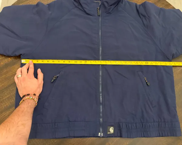 Vintage Carhartt Jacket Fleece Lined Mens Made In USA Blue Full Zip-2XL - Image 5