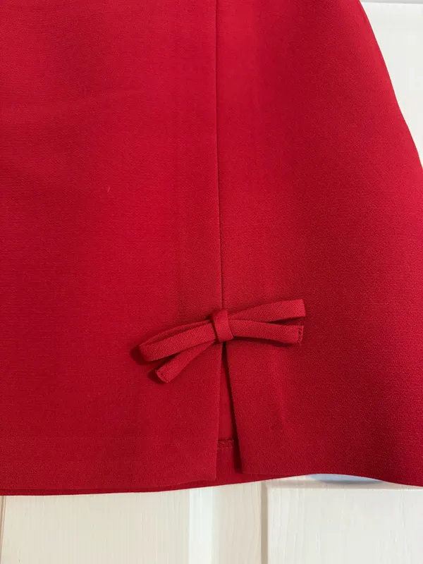 ASTR The Label Red Sophie Bow Embellished Mini Skirt - Image 4