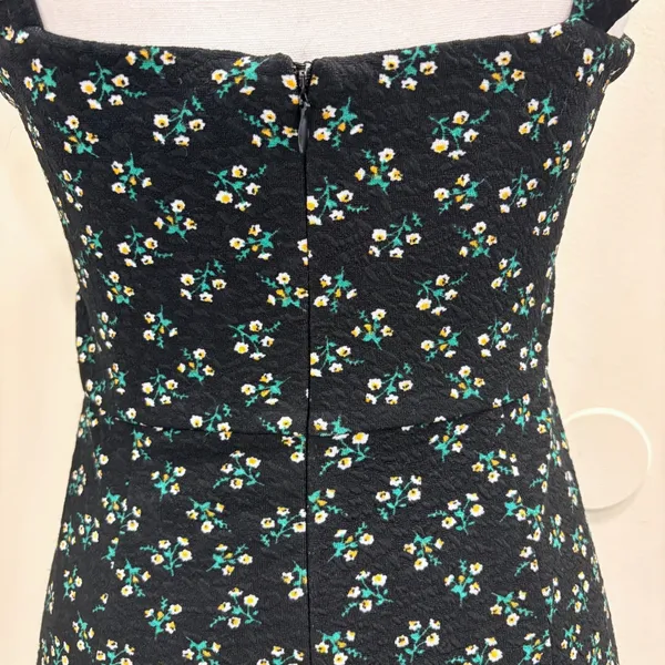 Hutch Ditsy Floral Corset Mini Dress Black Sweetheart Ruffle Flounce Hem‎ Small - Image 7