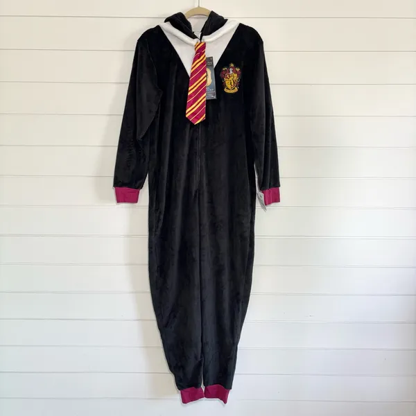 Harry Potter Black‎ Gryffindor Hooded Union Suit NEW Size S/M - Image 2