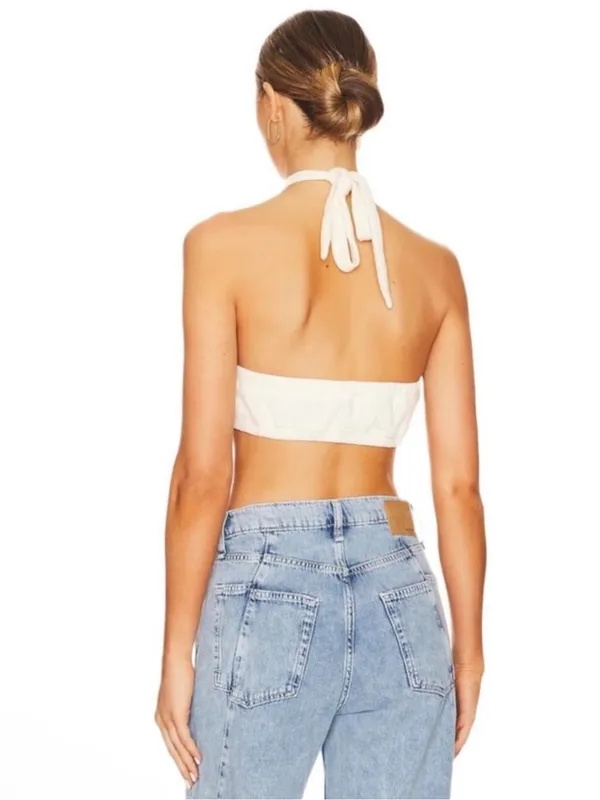 Revolve | WeWoreWhat | Tie Halter Bra Top in Ivory Size XS - Image 2
