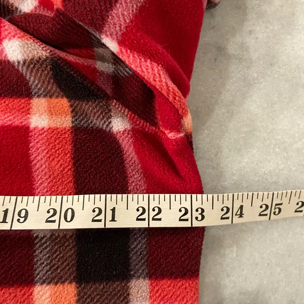 Eddie Bauer Size XXL Pink Plaid Long Sleeve Quarter Zip Pullover Fleece Jacket - Image 10