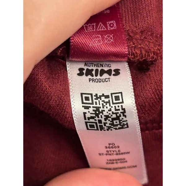 Skims Cotton Fleece Classic Straight Leg Pant Merlot medium new with tags - Image 8