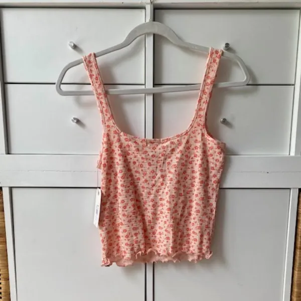 Billabong Pink Floral Ribbed Tank Top - Image 3