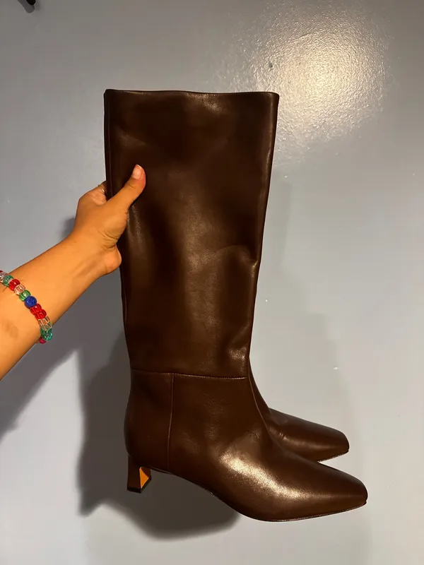 Vince Harlan Leather Knee-High Boots Cocoa Brown Size 8 - Image 2