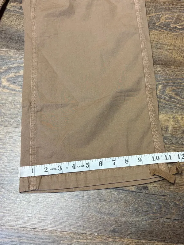 NEW American Eagle Baggy Jogger Womens 14 Short Tan Cargo Utility Pants Stretch - Image 3