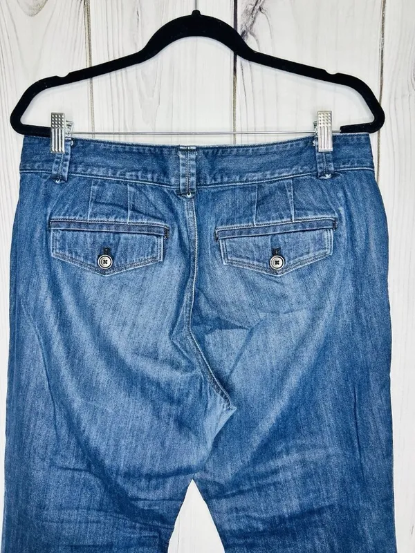 Ann Taylor Loft Curvy Flare Trouser Jeans Womens Sz 12 (32x27) Blue Mid-Rise - Image 5