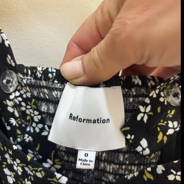 Reformation Francy Floral Crepe Top Size 0 - Image 5