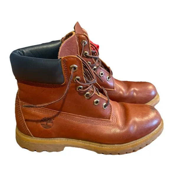 Timberland Womens US 9.5 Primaloft Boot Cognac Brown Leather 6 Inch Lace Up - Image 2
