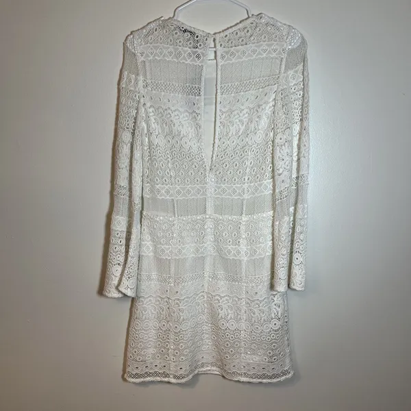 NWT Rebecca Minkoff White Lace 100% Cotton Grin Dress Sz‎ 2 Bridal Open Back - Image 4