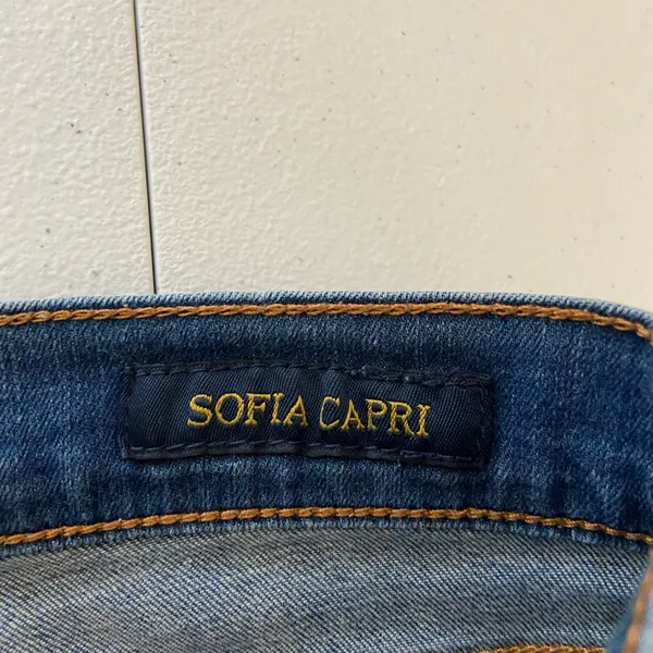 EUC Lucky Brand women’s blue medium wash Sofia‎ capri denim jeans summer stretch - Image 6