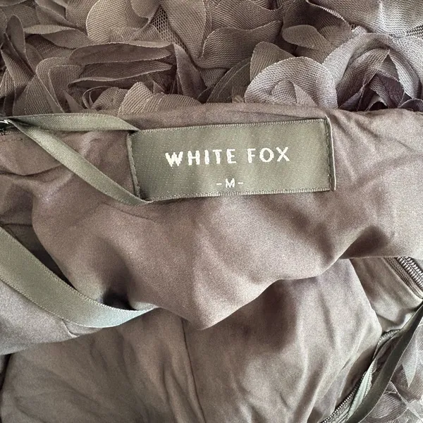 White Fox Pretty Women Mini dress floral tulle Black Strapless size M black - Image 12