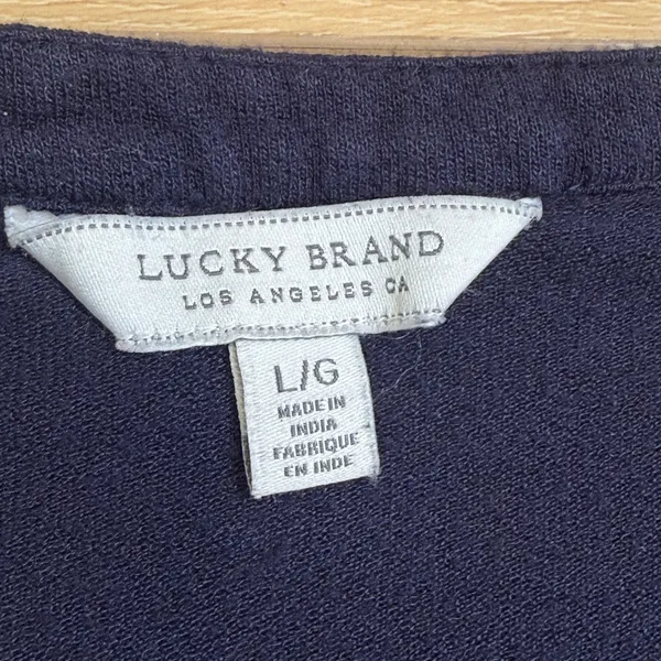 Lucky Brand Floral Embroidered V-Neck Top Navy blue L - Image 9