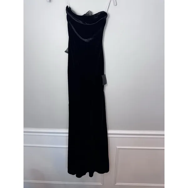 Lulu's Mesmerizing Elegance Black Velvet Back Bow Maxi Dress XS NWT $84 - Image 3