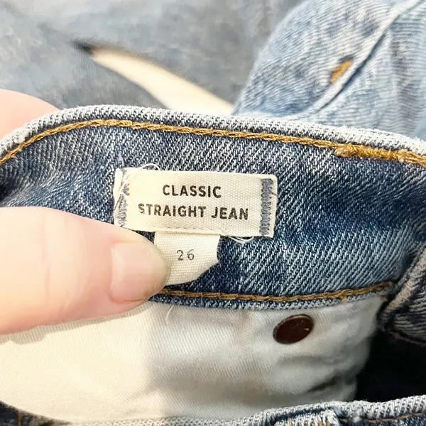 Madewell High Rise Classic Straight Leg Jeans Blue 26 - Image 5