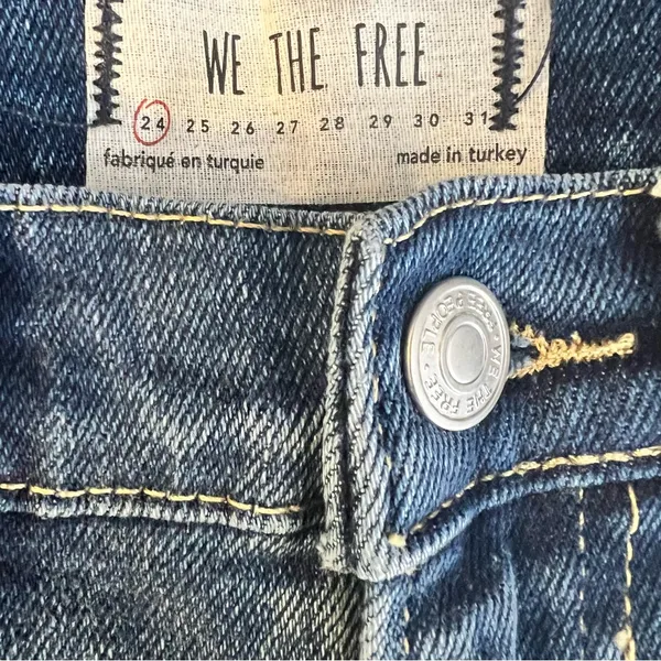 Free People About A Girl Jeans 24 High Rise Distressed Skinny Raw Hem NWT - Image 6