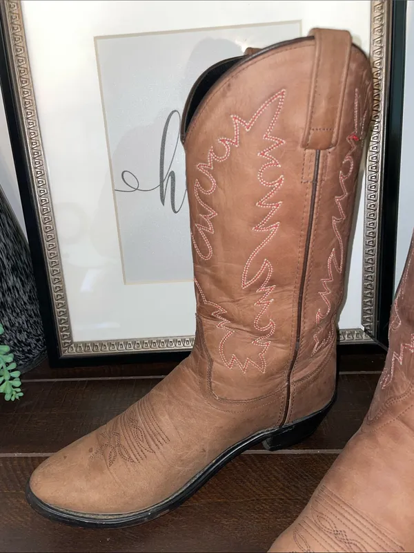 Old West SCL 7014 Leather Women's Western Cowgirl Heeled Boots Size 8 - Image 8
