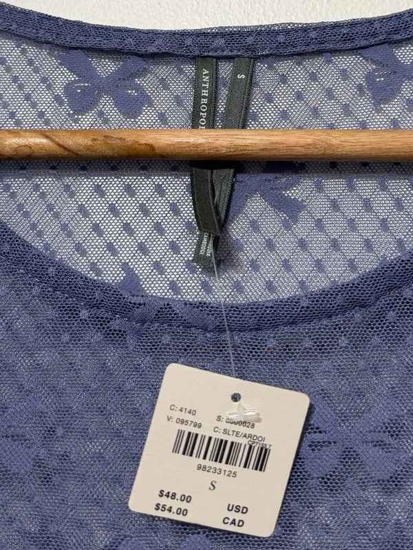 NWT Anthropologie Bow Short-Sleeve Sheer Top Size Small NEW - Image 5