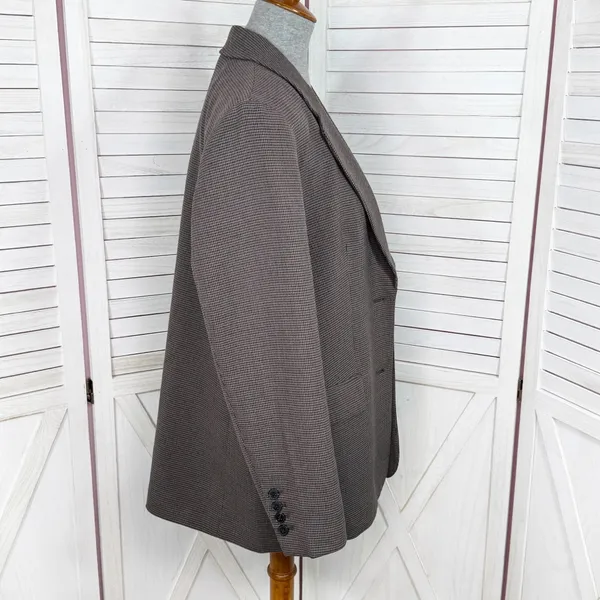 Gap Oversized Blazer Women Small‎ Brown Houndstooth Knit Jacket Heritage Preppy - Image 3