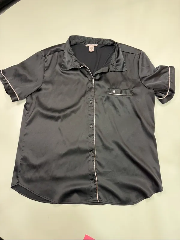 Victoria's Secret Black Satin PJ Top - Image 2