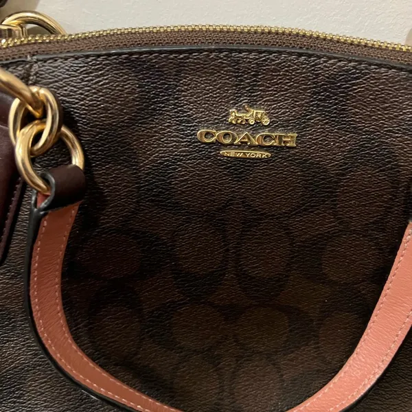 EUC Coach Brown Leather Monogram Logo Purse - Image 2