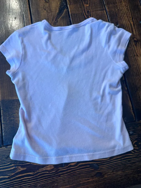 Pink Vintage Y2K butterfly shirt crop top - Image 2
