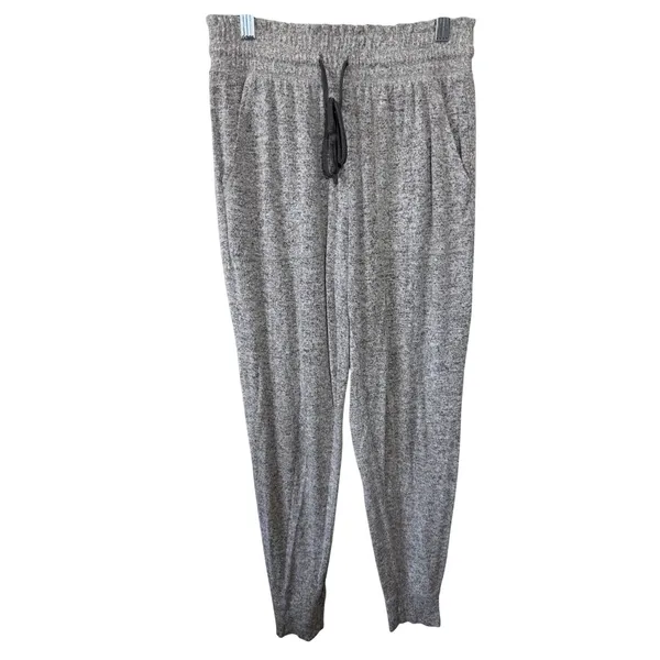 Aerie Gray Heathered Jogger Pants Soft Lounge Drawstring Waist Size‎ Small - Image 3