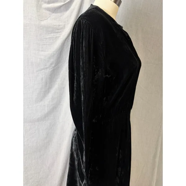 Vintage Donna Morgan Black Velvet Maxi Dress Long‎ Sleeve Side Zip 13/14 - Image 15