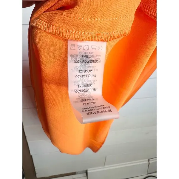 Karl Lagerfeld Paris Orange Spaghetti Straps Ruffled Bottom Cowl Slip Dress 12 - Image 9