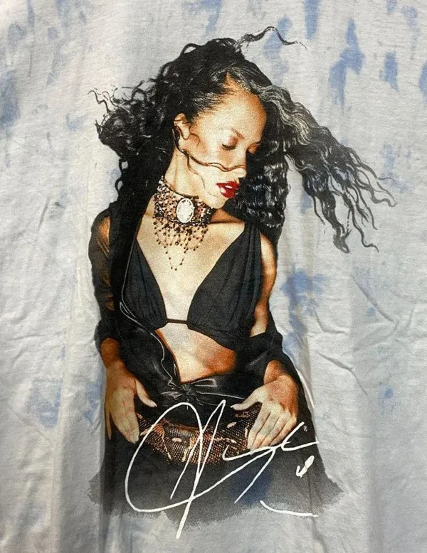 Aaliyah Queen Of RNB Tie dye Tshirt size extra large - Image 2