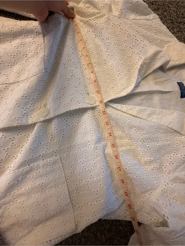 Vintage Pendleton White Cotton Eyelet Blazer Jacket - Image 10