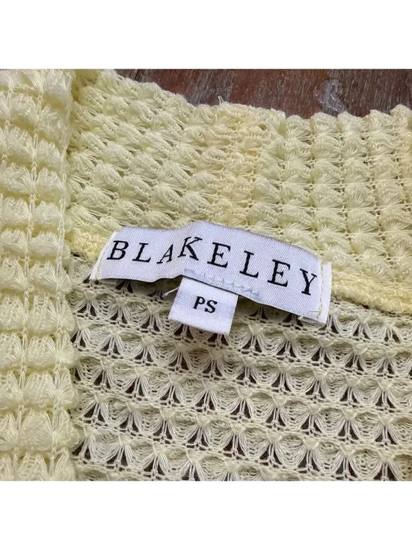 Blakeley Poppy Popcorn Knit Cardigan Pale Yellow Petite Small - Image 7