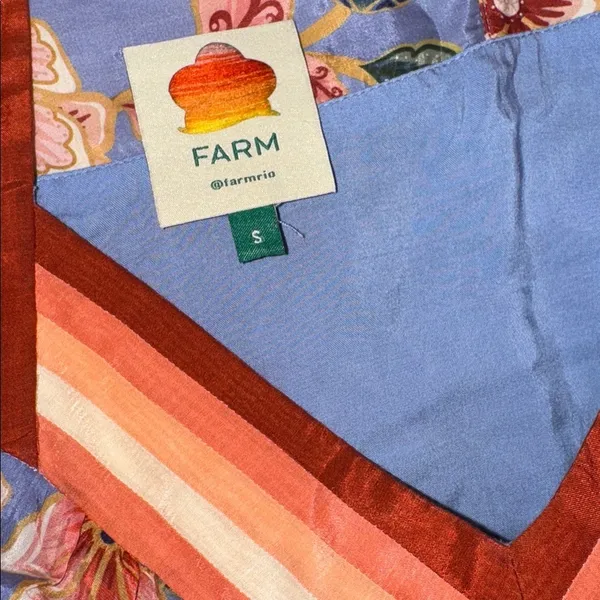 NEW FARM Rio Blue Superbloom Tapestry Belted Maxi Dress sz S - Image 6