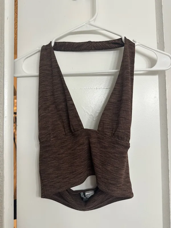 H&M Brown Halterneck Top - Image 2