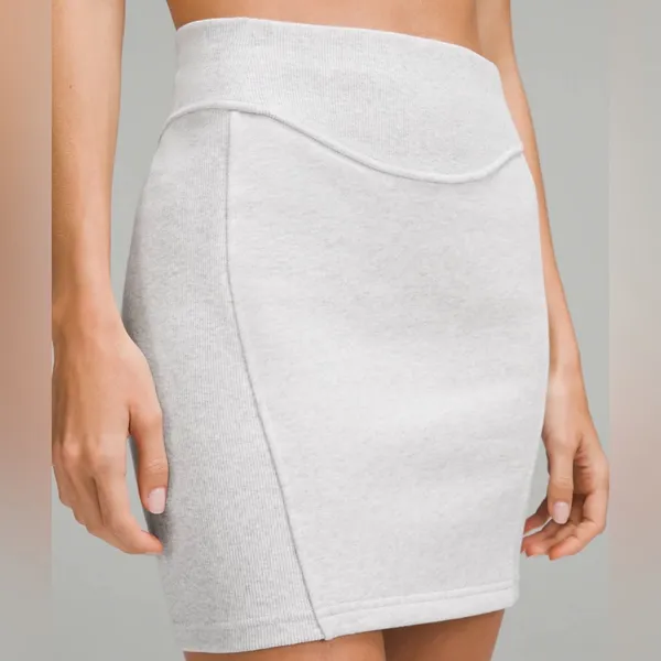 Scuba High-Rise Mini Skirt Heather Grey Size M - Image 3