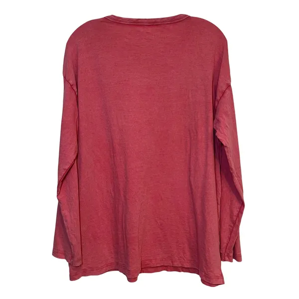 Aerie Shirt Long Sleeve‎ Tee Pink Distressed Oversized Small Comfort Soft - Image 2