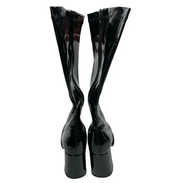 Funtasma Gogo Womens Black Patent Leather Knee High Block Heels Platform Boots 5 - Image 3